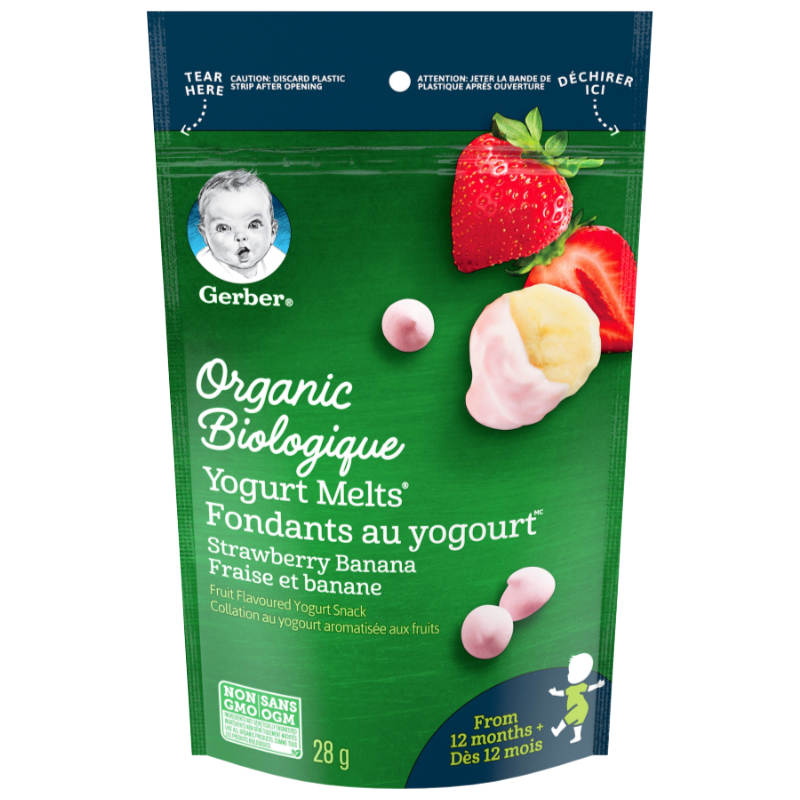 Gerber Organic Yogurt Melts - Strawberry Banana - 28g