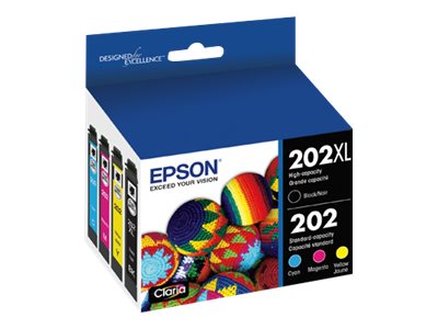 Epson 202XL/202 Claria Ink - CMYK - 4 Pack - T202XL-BCS