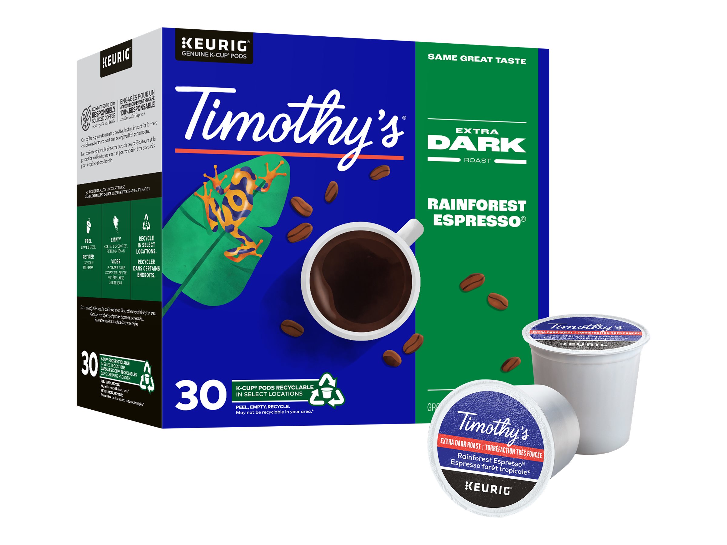 Timothy's Rainforest Espresso K-Cup Coffee Pods - 30's 2 Timothy's Rainforest Espresso K-Cup Coffee Pods - 30's