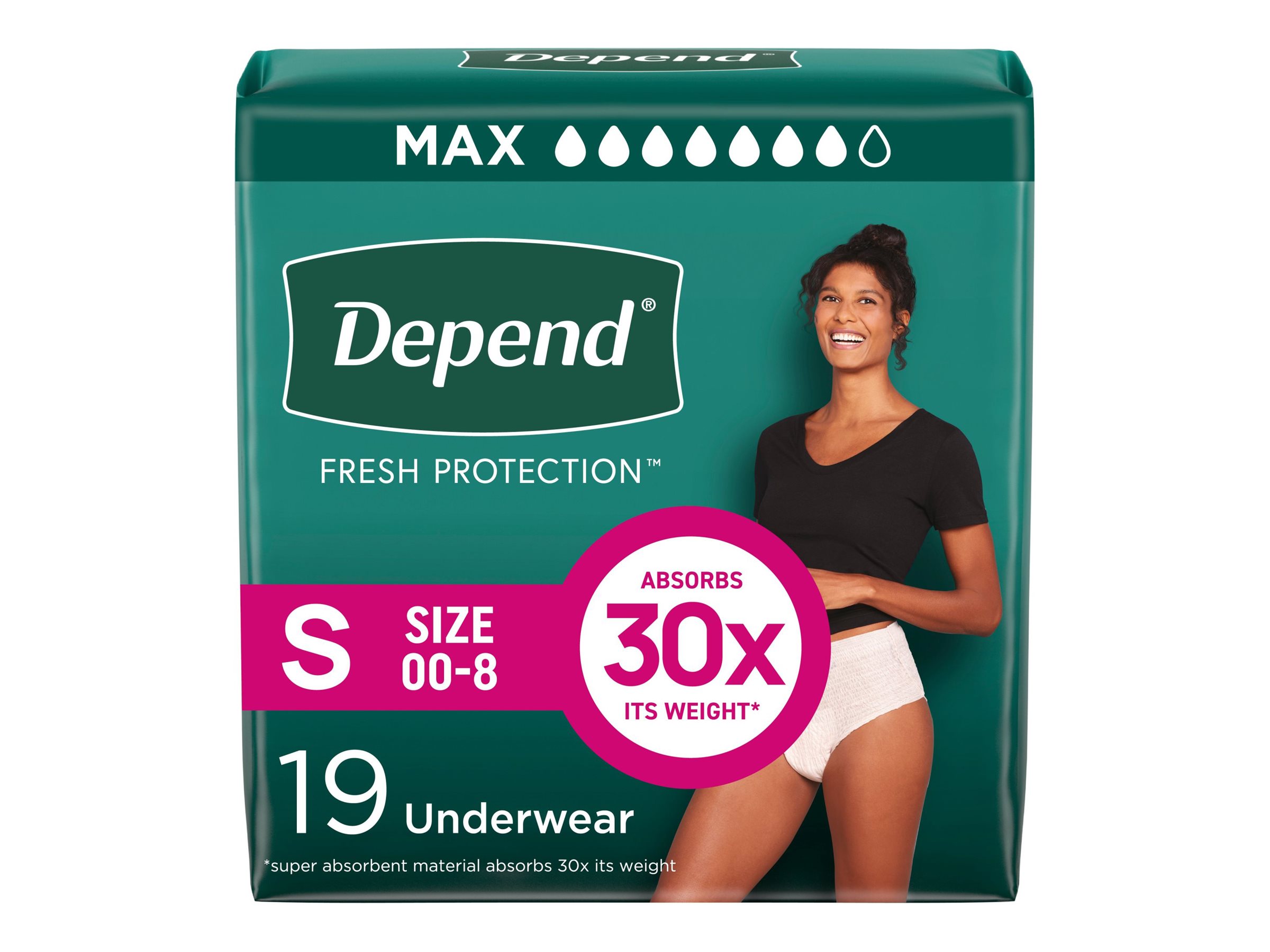 Depend Fresh Protection Adult Incontinence Underwear for Women - Maximum - Small/19 Count