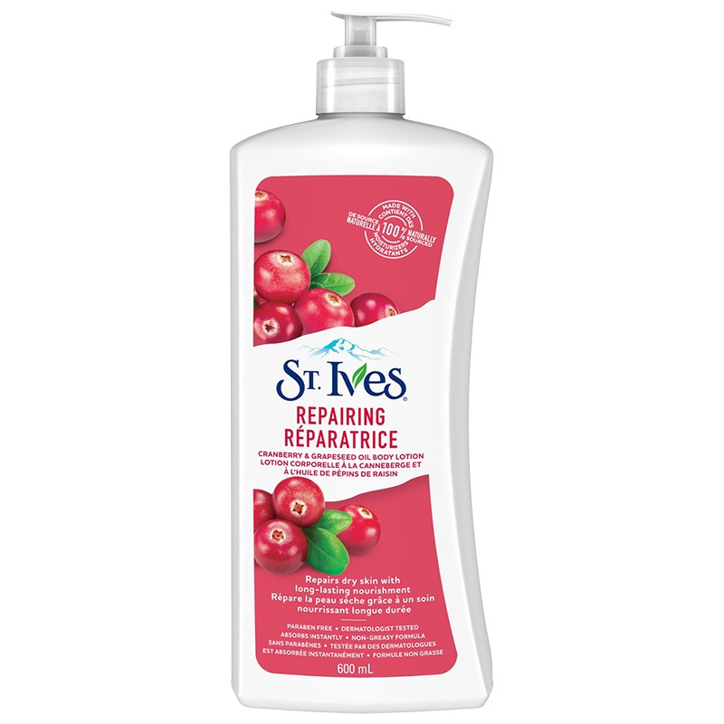 St. Ives Repairing Body Lotion - Cranberry Seed & Grape Seed Oil - 600ml 1 St. Ives Repairing Body Lotion - Cranberry Seed & Grape Seed Oil - 600ml