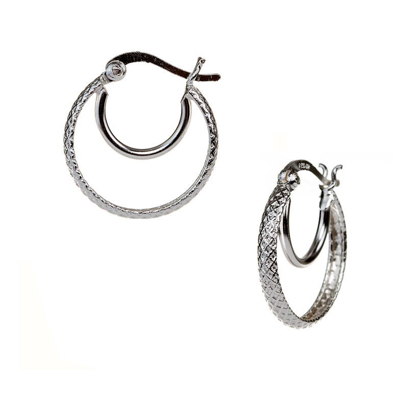 Charisma Sterling Silver Double Hoop Earrings