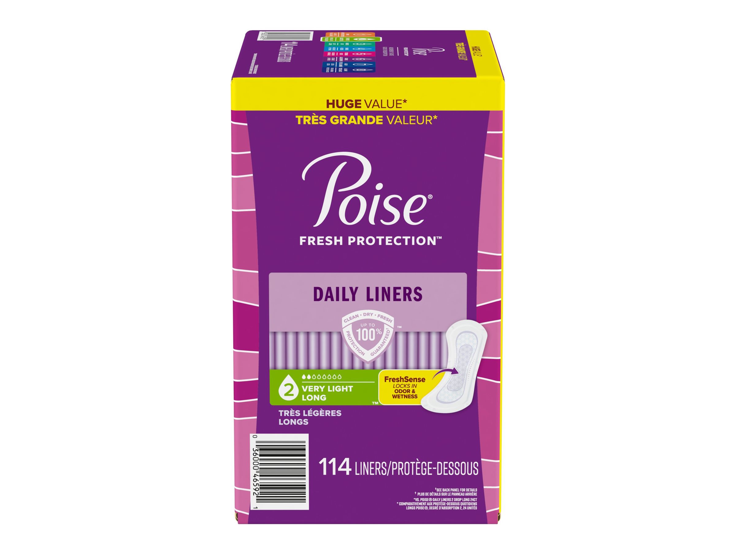 Poise Daily Incontinence Panty Liners - Very Light Absorbency - Long - 114 Count
