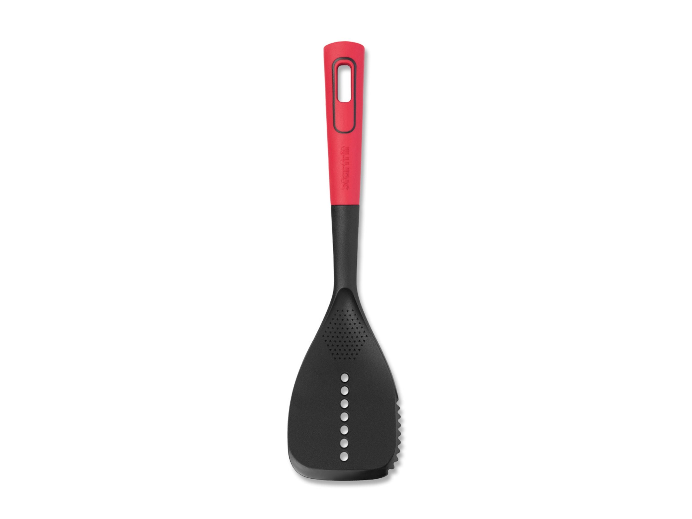 Starfrit Nylon Slotted Turner - Integrated Grater - Red/Black 1 Starfrit Nylon Slotted Turner - Integrated Grater - Red/Black
