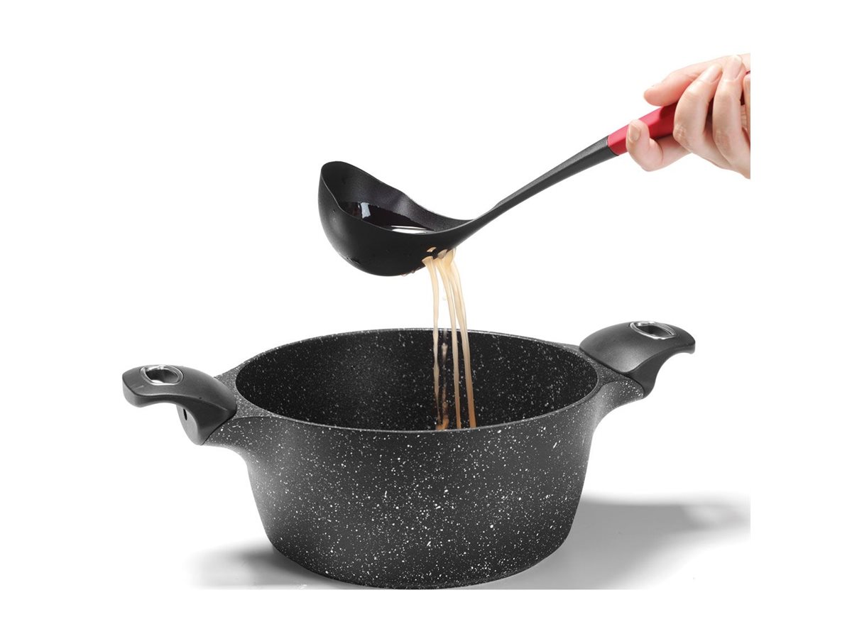 Starfrit Nylon Ladle - Integrated Skimmer - Red/Black 2 Starfrit Nylon Ladle - Integrated Skimmer - Red/Black
