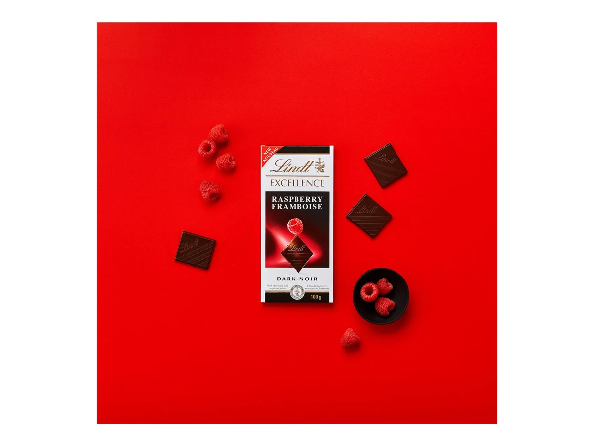 Lindt Excellence Dark Chocolate Bar - Raspberry - 100g 3 Lindt Excellence Dark Chocolate Bar - Raspberry - 100g
