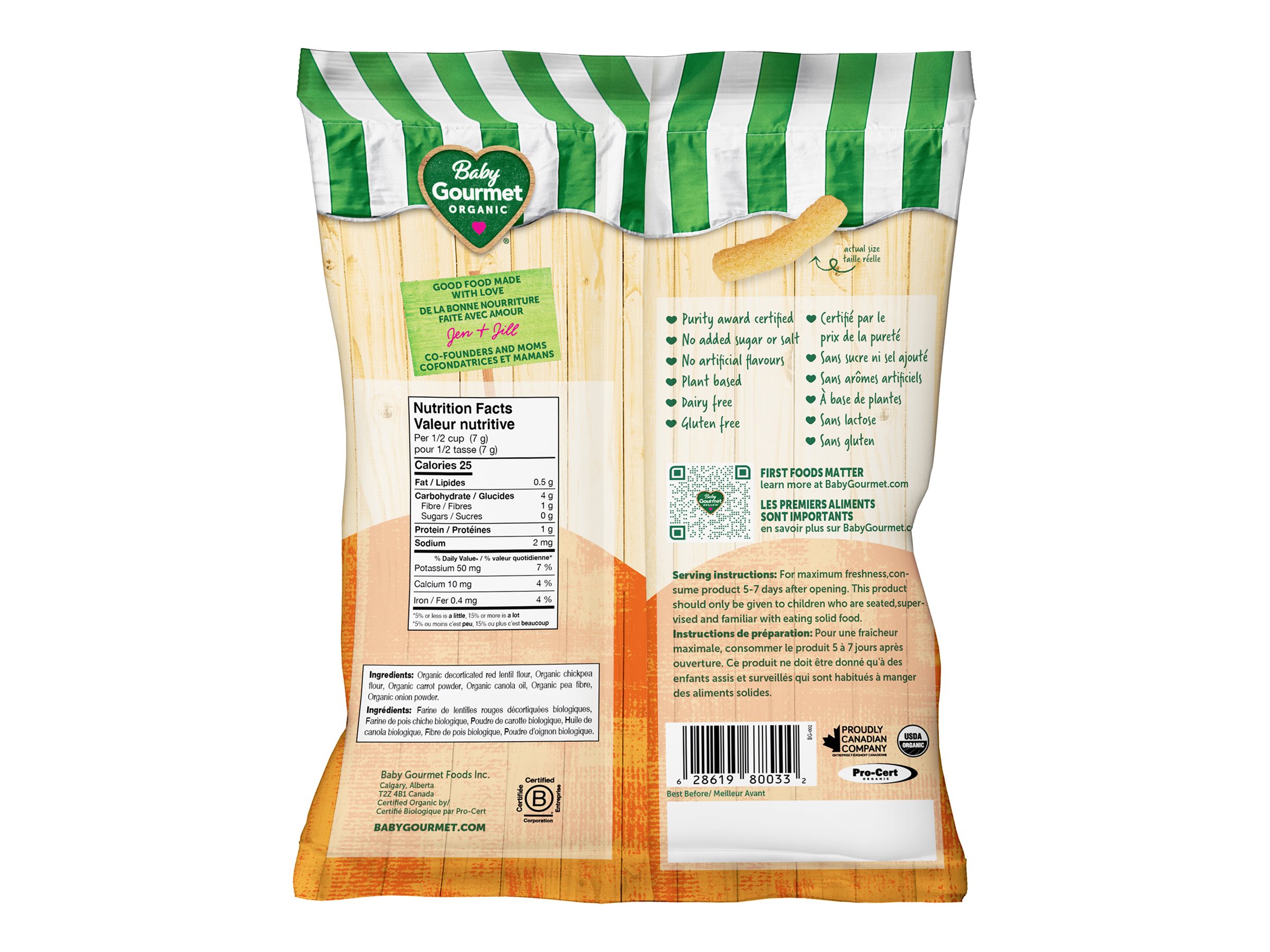 Baby Gourmet Finger Foods Lentil and Chickpea Puffs - Carrot Sticks - 40g 2 Baby Gourmet Finger Foods Lentil and Chickpea Puffs - Carrot Sticks - 40g