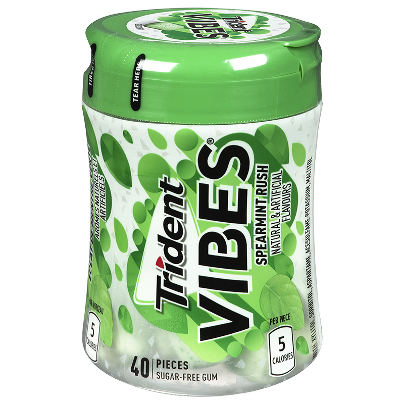 Trident Vibes Gum - Spearmint Rush - 40 pieces