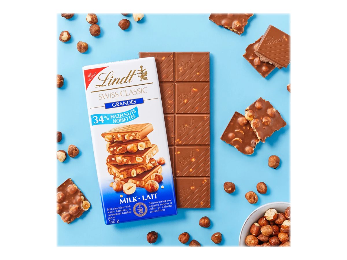 Lindt Swiss Classic Grandes Milk Chocolate Bar - 34% Hazelnuts - 150g 3 Lindt Swiss Classic Grandes Milk Chocolate Bar - 34% Hazelnuts - 150g