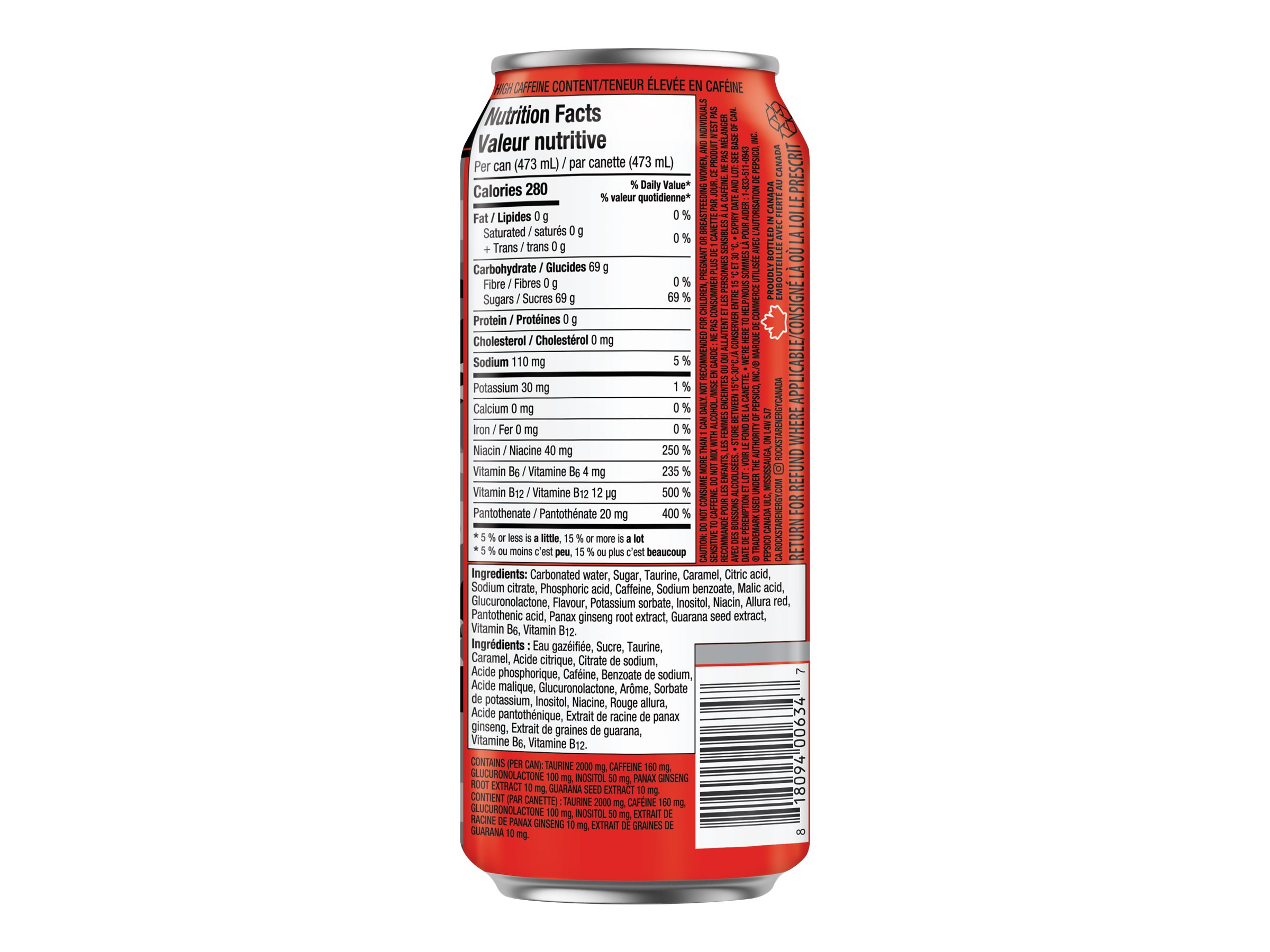 Rockstar Revolt Energy Drink - Black Cherry - 473ml 4 Rockstar Revolt Energy Drink - Black Cherry - 473ml