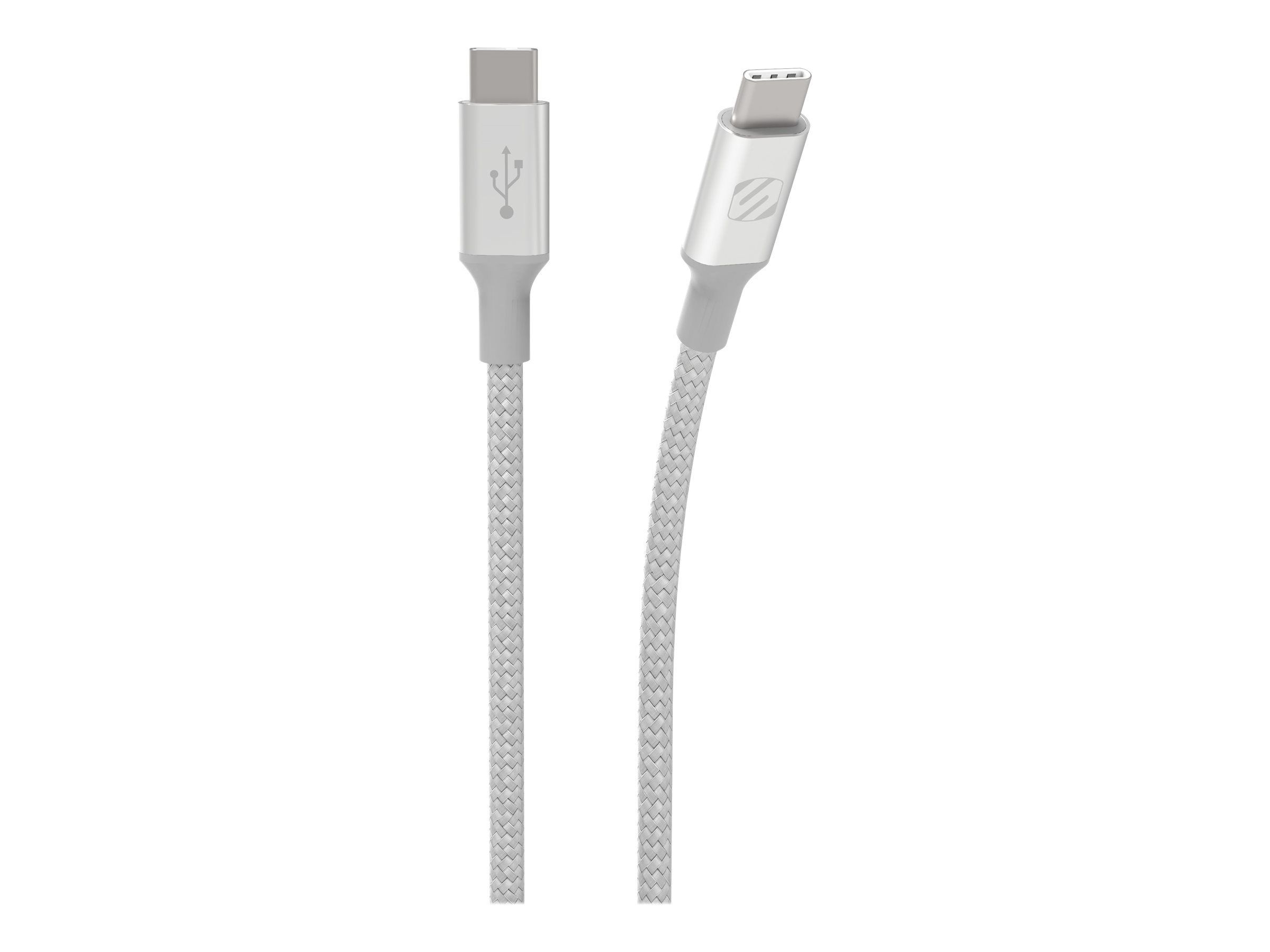 Scosche StrikeLine Premium Braided Dual USB-C Cable - SCCCB4SRSP 1 Scosche StrikeLine Premium Braided Dual USB-C Cable - SCCCB4SRSP