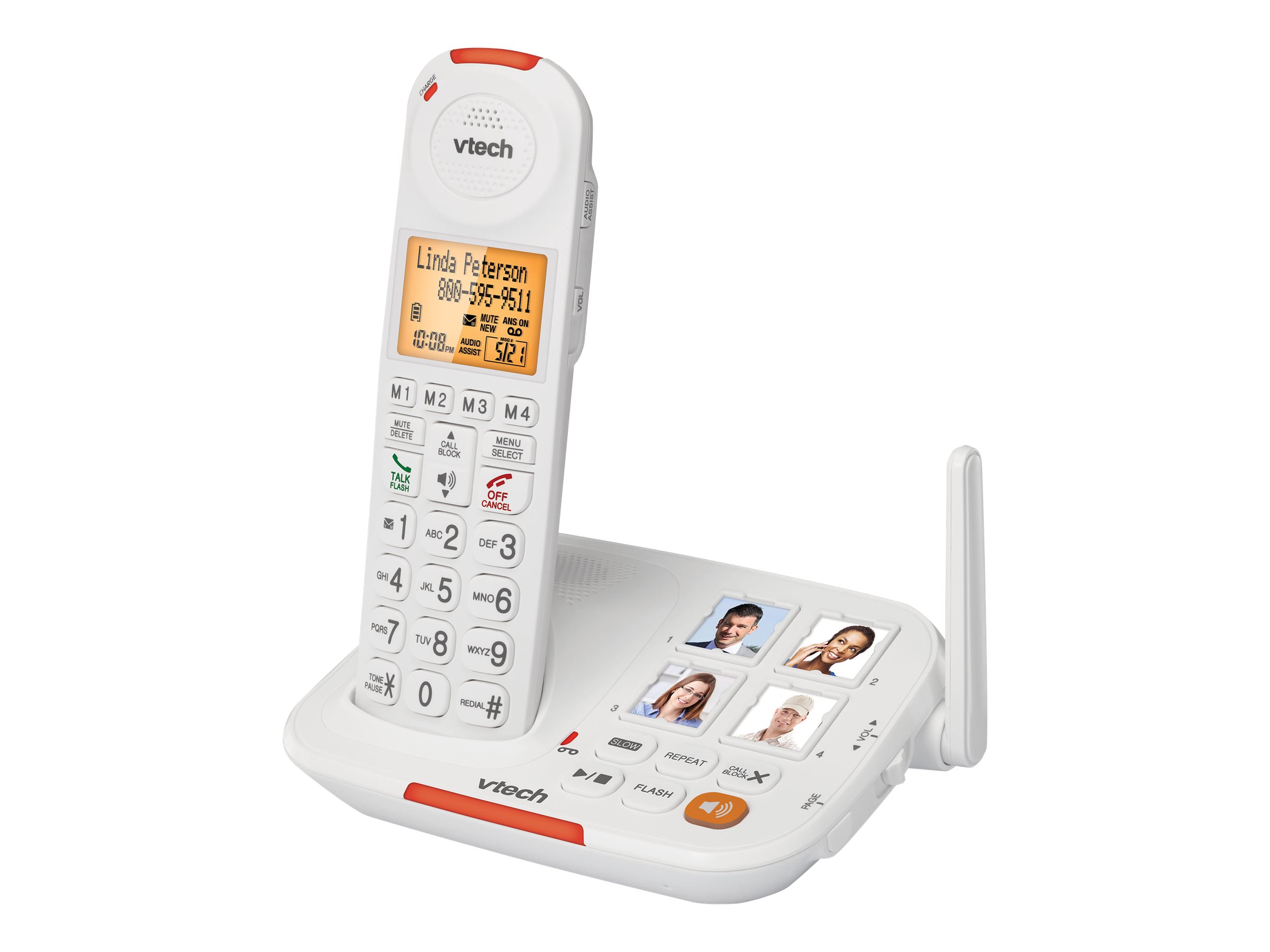 VTech CareLine Amplified Cordless Phone with Answering System and Caller ID - White - SN5127
