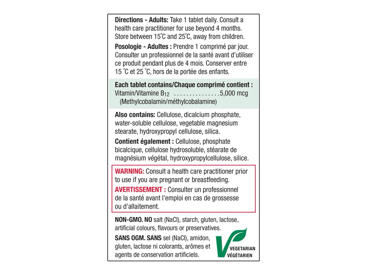Jamieson Timed Release B12 - 5000 mcg - 45 Tablets 2 Jamieson Timed Release B12 - 5000 mcg - 45 Tablets