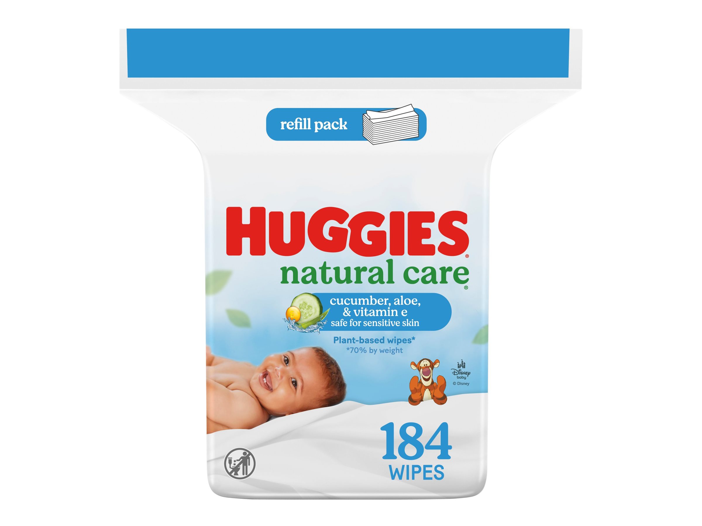 Huggies Natural Care Refreshing Baby Wipes - Cucumber and Green Tea - 184 Wipes