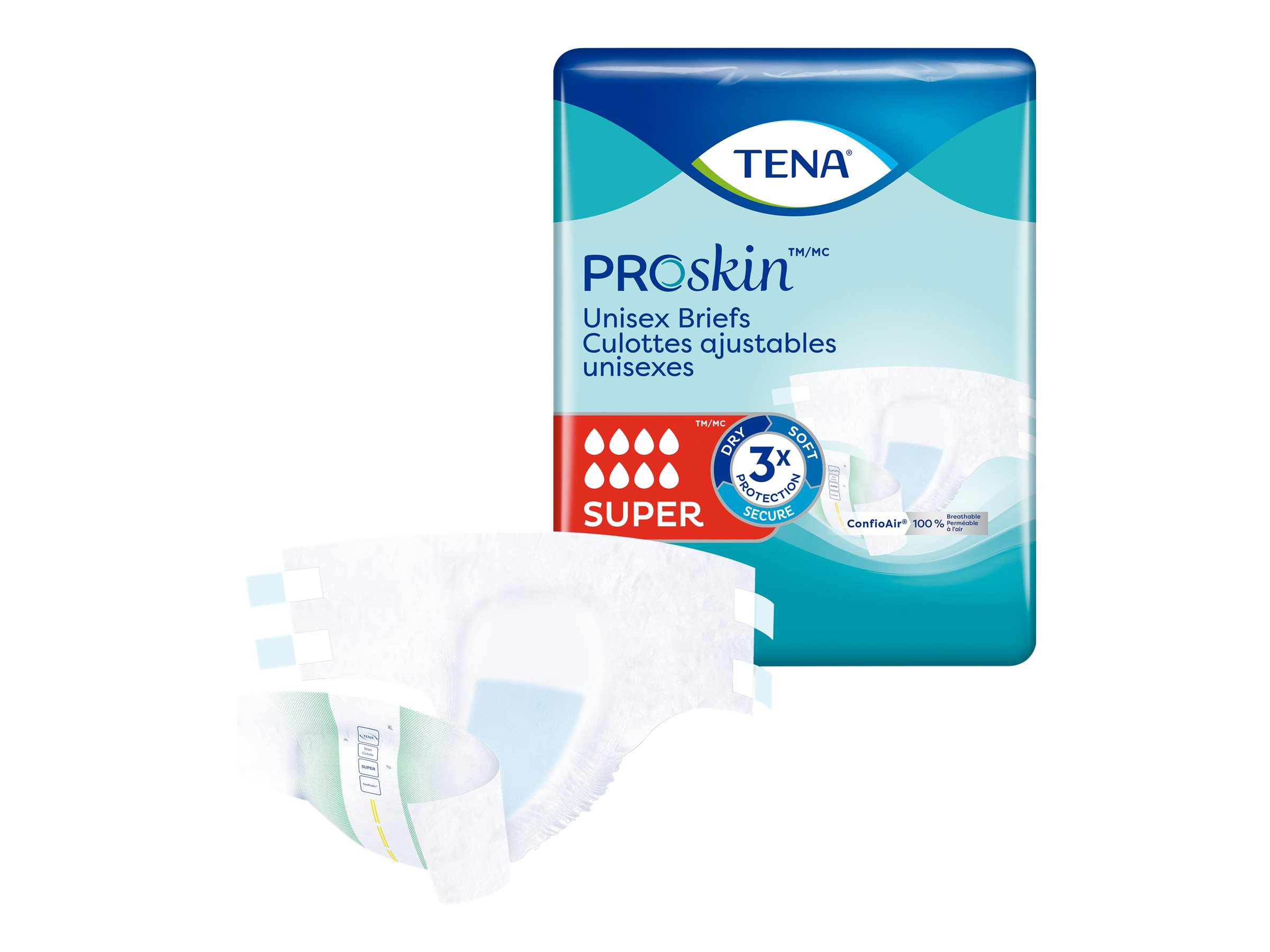TENA ProSkin Unisex Incontinence Briefs - Super - Extra Large - 12s 1 TENA ProSkin Unisex Incontinence Briefs - Super - Extra Large - 12s